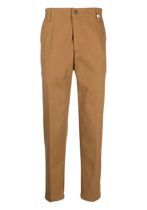 Myths logo-patch straight-leg trousers - Neutrals