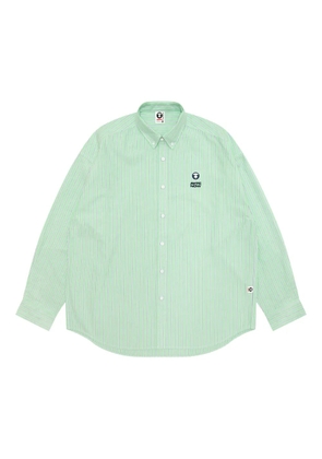 AAPE BY *A BATHING APE® striped logo-embroidered shirt - Green