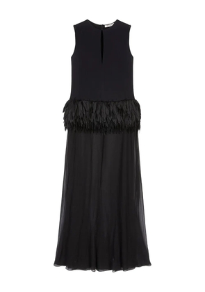 Ports 1961 feather-embellished maxi dress - Black