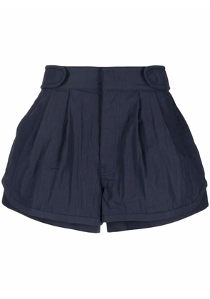 Juun.J double layer pleated shorts - Blue