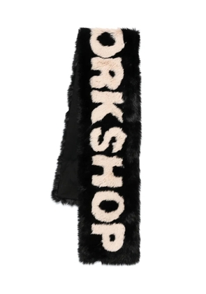 032c logo-print scarf - Black