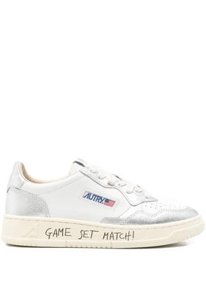 Autry Medalist metallic-panel leather sneakers - White