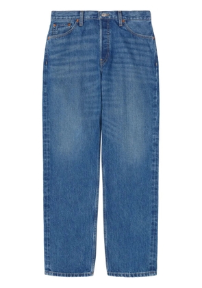 RE/DONE contrast-stitching cotton straight-leg jeans - Blue