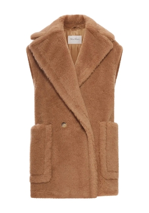 Max Mara double-breasted fur gilet - Brown