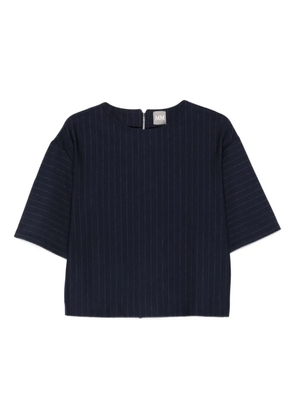 Max Mara pinstripe short-sleeved top - Blue