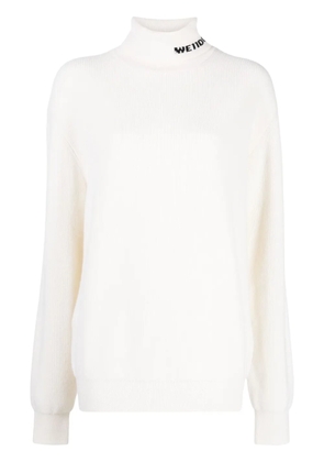 We11done intarsia-knit roll-neck jumper - White