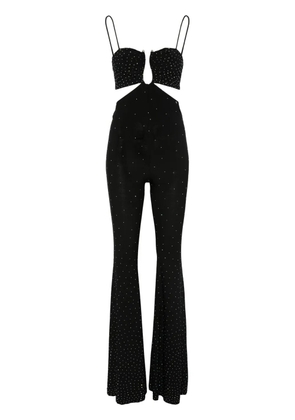 NISSA rhinestoned jumpsuit - Black