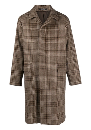 Tagliatore checked single-breasted coat - Brown