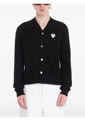 Comme Des Garçons Play heart-patch wool cardigan - Black