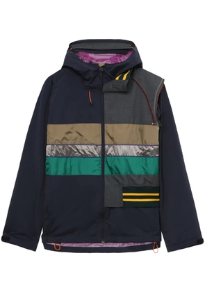 Kolor contrasting-panel hooded jacket - Blue