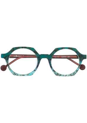 L.A. EYEWORKS Quinto gemetric-frame eyeglasses - Green