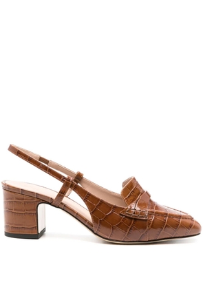 Scarosso Bianca 60mm embossed-crocodile pumps - Brown