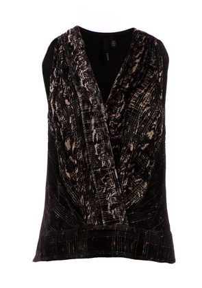 EDUN textured velvet sleeveless blouse - Black