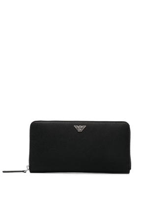 Emporio Armani logo-plaque detail wallet - Black