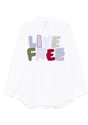 Comme Des Garçons Shirt patch-lettering shirt - White