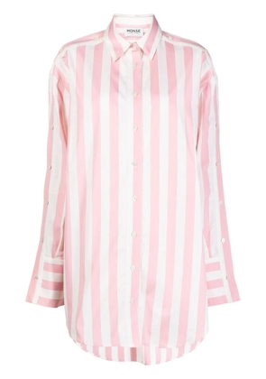 Monse striped long-sleeved shirtdress - Pink