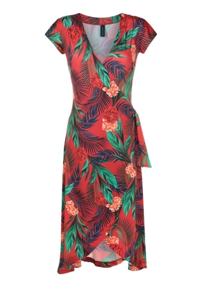Lygia & Nanny Falcão botanical-print wrap dress - Red