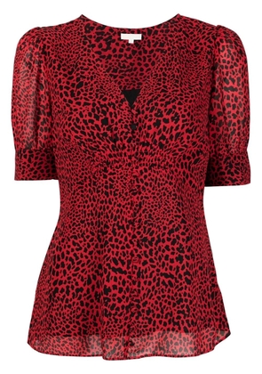 Michael Michael Kors leopard-print short-sleeve blouse - Red