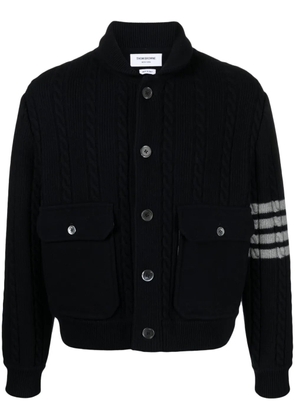 Thom Browne 4-Bar stripe cable-knit jacket - Blue