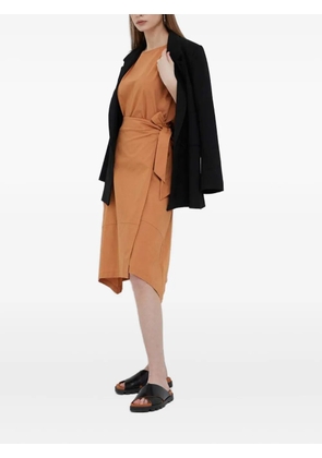 DKNY tie-detail panelled midi skirt - Orange