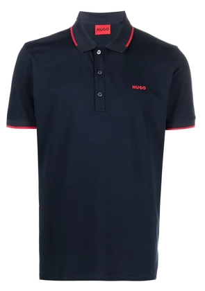 BOSS chest logo-print detail polo shirt - Blue