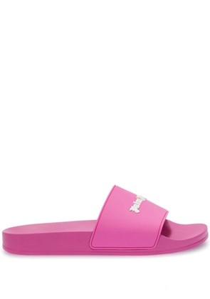 Palm Angels logo-appliqué flat slides - Pink