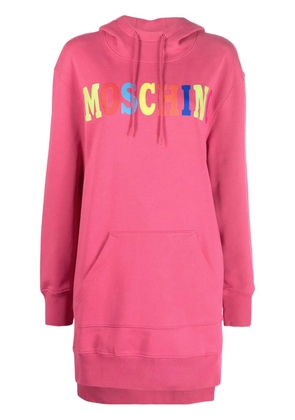 Moschino logo-print hooded dress - Pink
