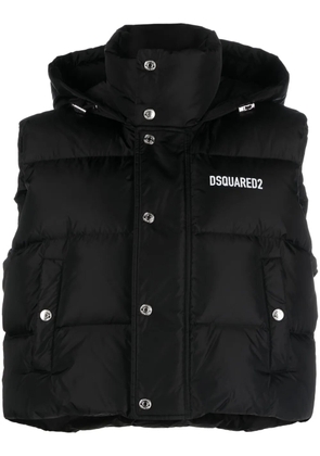 DSQUARED2 logo-print cropped gilet - Black