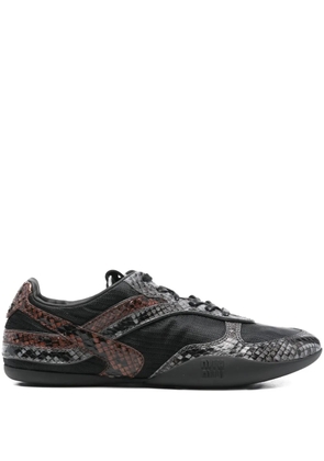 Miu Miu snakeskin panelled sneakers - Black