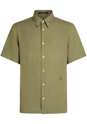 Karl Lagerfeld short-sleeve linen shirt - Green