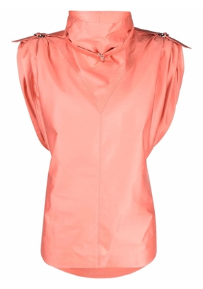 ISABEL MARANT belt-detail funnel-neck blouse - Pink