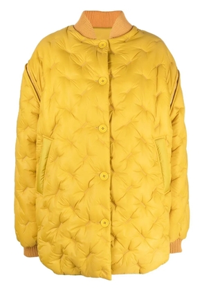 SHERPA embossed-detail padded jacket - Yellow