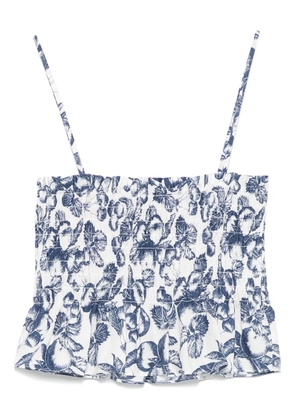 Maje graphic-print smocked top - White
