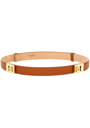 Ferragamo adjustable Hug leather belt - Brown
