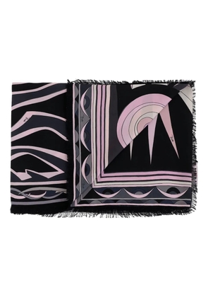 PUCCI geometric-print frayed scarf - Black