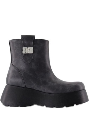 GANNI leather ankle boots - Black