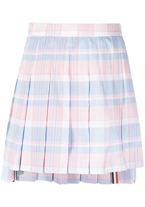 Thom Browne checked pleated miniskirt - Pink
