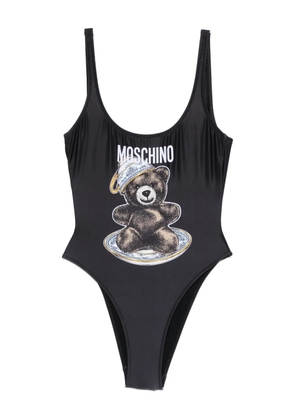 Moschino teddy-print swimsuit - Black
