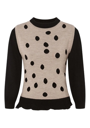 Moschino polka-dot ruffled sweater - Black