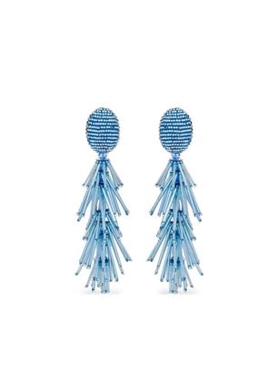 Oscar de la Renta beaded tassel earrings - Blue