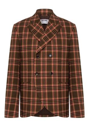 Moschino double-breasted checked blazer - Brown