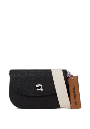 Karl Lagerfeld Ikon flap crossbody bag - Black
