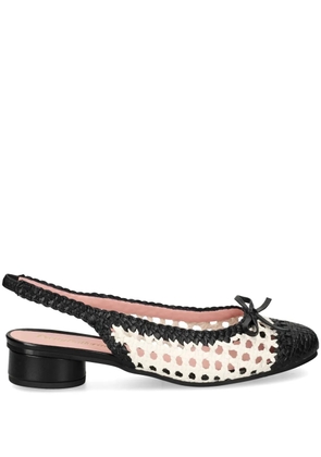 Pretty Ballerinas Odette woven slingback pumps - White