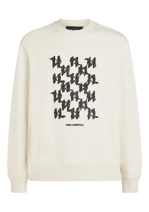 Karl Lagerfeld monogram-box sweatshirt - Neutrals
