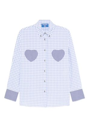 SUSANNA BLU Dalia gingham heart-detail shirt - Blue