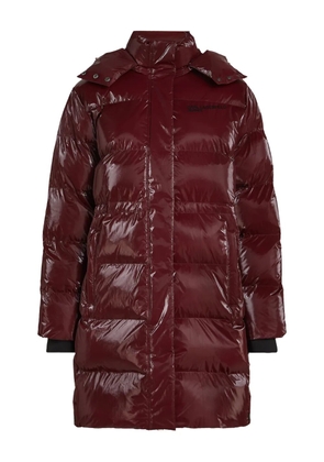 Karl Lagerfeld Jeans pearlescent hooded puffer coat - Red