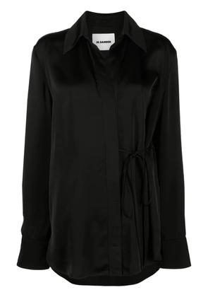 Jil Sander tie-fastening wrap shirt - Black