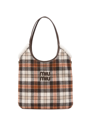 Miu Miu tartan tote bag - Brown
