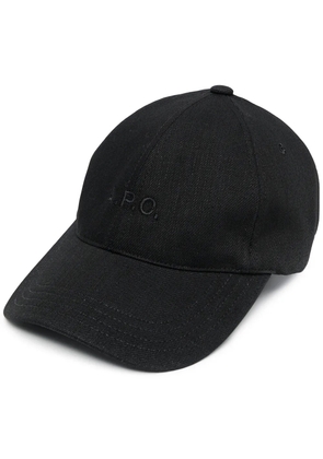 A.P.C. embroidered-logo cotton baseball cap - Black