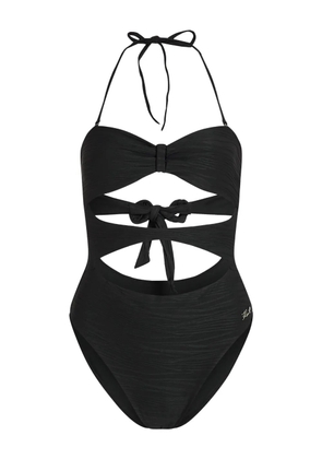 Karl Lagerfeld cut-out halterneck swimsuit - Black